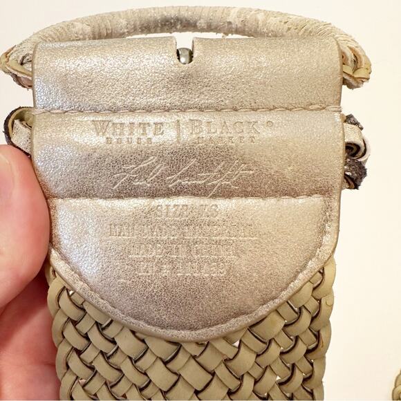 White House Black Market WHBM Woven Shimmer Shine Braided‎ Oversize Belt - Picture 4 of 6